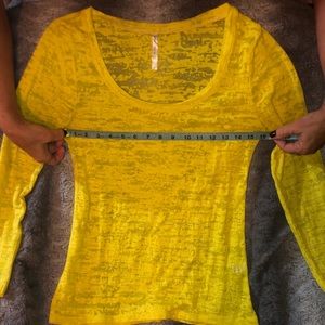 Yellow long sleeve burnout shirt